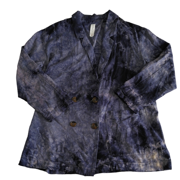 Amadi Medium Tie Dye Linen Blend Jacket - Picture 1 of 12